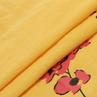 jsaierl ženska ljetna pamučna posteljina Tshirt Top modni cvjetni Print Casual Loose Button tunika Tee Crewneck Plus Size bluza