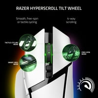 Razer Basilisk V Pro bežični miš za igre, HyperScroll Tilt točak, 2.4 Ghz, Bluetooth, RGB, bijeli