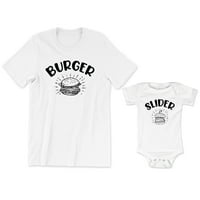 Burger Muška majica Funny Matching food Graphic Slider Baby bodi Dječija majica za malu djecu