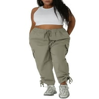 Jedinstvene ponude Ženske plus izvlačenje elastične activewear teretni hlače