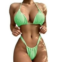 Seksi bikini kupaći kostim za žene Halter String Triangle Bikini Setovi Triangle Bikini kupaći kostim l zelena