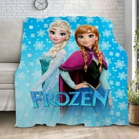 Smrznute Elsa ćebad, Super meka debela Fuzzy topla deka za krevet i sofu, tamnoplava, J