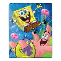 Nickelodeon SpongeBob bacajte pokrivač, 40x50, svileni dodir, višebojni, poliester, svaki