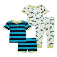Wonder Nation Baby I Toddler Boys Hacci pleteni set pidžama, 4 komada, veličine 12m-5T