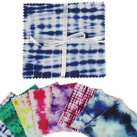 Soimoi Tie Dye Print Precut pamučne tkanine Quilting kvadrata Charm DIY Patchwork šivaći zanat 01-plava