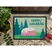 Carolines Treasures VHA3004mat Happy Campers Glamping Trailer prostirki za vrata, Zatvoreni prostirki