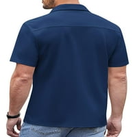 Capreze muns tops spustite ljeto pune boje košulje rever izrez majica casual comfy bluza kratki rukav majica plava 3xl