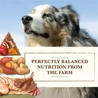 Cjelokupna zemljana farma zrna bez hrane za pse, svinjetina, govedina i janjeća recept, suhi pas hrana