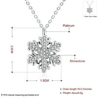 Sonwflake privjesak Neckalce češki dijamant Neckalce za žene djevojke nakit ukras (Platinum)