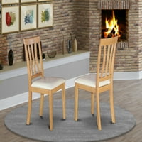 -OAK-LC Antikva stolica za trpezariju Fau Kožne sjedalo sa hrastovim završnom obradom - set od 2