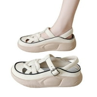Ženske sandale debeli đon Outwear prozračne tkane cipele s rupom za srce meke ravne dna izdubljene pojedinačne