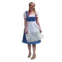Dirndl Trachten Haus Long German Oktoberfest Dirnddl pamučna haljina za žene i djevojke - nebo plavo