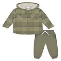 Gerber Baby Boy flanel jakna i jogger set outfit, 2-pakovanje, veličina Mjeseci - mjeseci