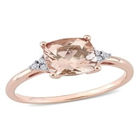 Karat T. G. W. Morganit i dijamant-naglasak 14kt zaručnički prsten od ružičastog zlata