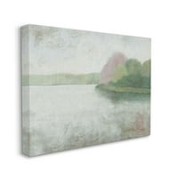Stupell Industries Tranquil jezero i ostrvski pejzaž meka boja slika na platnu zid Art dizajn Kathrine Lovell, 36 48