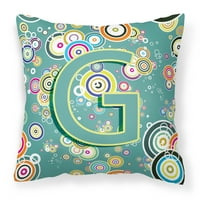 Carolines Treasures CJ2015-GPW slovo G Circle Circle Teal Početna abeceda Platno tkanini Dekorativni jastuk