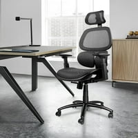 Mrežna stolica za kancelarijsku stolu Ergonomska visoka leđa kompjuterska stolica, crna