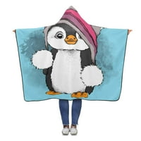 Cartoon Penguin šešir baciti kapuljačom odrasle djevojke momci deke sa kapuljačom