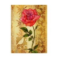 Zaštitni znak Likovna umjetnost 'Rose na Zlatnoj pozadini' Canvas Art by Maria Rytova