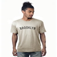Daxton Premium Basic Crew vrat kratkih rukavica gradovi Brooklyn slovo, 3pk smeđa bijela, narandžasta