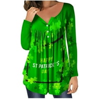 CLLIOS St. Patrickov košulje Žene Ležerne prilike s dugim rukavima Grafički tee irska posada Plus veličina