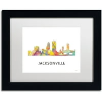 Zaštitni znak likovne umjetnosti 'Jacksonville Florida Skyline WB-1' platno Art Marlene Watson, bijeli