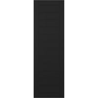 Ekena Millwork 18 W 41 H True Fit PVC horizontalni slat uokviren moderni stil fiksne rolete, crna