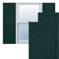 Ekena Millwork 18 W 67 H True Fit PVC jedno ploča Chevron Moderni stil fiksne kapke, termalno zeleno