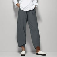 knqrhpse pantalone sa širokim nogama za žene džepne ženske pantalone sa strukom pantalone čvrste elastične