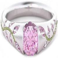 Žene Rings Modni list Fau Sapphire Rhinestone Inlaid Finger Ring Club Nakit Poklon Trajni nakit-bijeli9