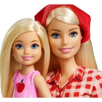 Slatka voćnjaka na farmi Playset, Barbie lutka i lutka Chelsea, sa crvenim vagonom i mrkvama