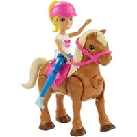 Barbie na pokretnom karamelu ponija i malu lutku