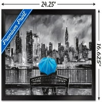 Moreno - Likovna umjetnost - Plavi zidni poster kišobrana, 14.725 22.375 Uramljeno