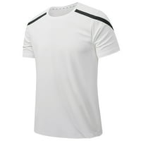 Muške majice Čvrsta boja okrugli vrat kratki rukav elastična majica za brzo suhe sportske majice