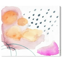 Wynwood Studio Abstract Wall Art Canvas Prints 'Rain or Shine' akvarel - narandžasta, roze