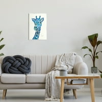 Stupell Industries Blue Giraffe Varirani kolaž Asortiman Životinjski slikarstvo Grafička art Unfamed Art