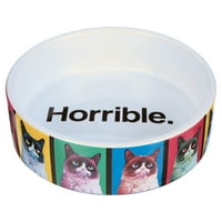 PetRageous Designs Prečnik Čašice Kapacitet Grumpy Cat Bowl, Crna