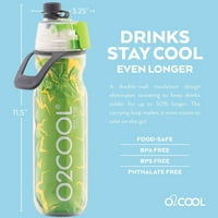 O2Cool maglu N 'SIP FL OZ Nema curenja TOP SPORTS Sportska boca za vodu, jednokrevetna, prskanje plava
