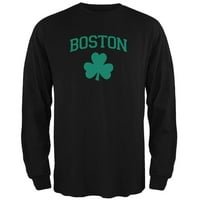 Dan svetog Patrika - Boston Shamrock Crna majica s dugim rukavima - 2x-velika