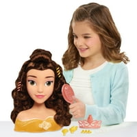 Disney Princess Belle Styling Head, smeđa kosa, pretvarati se Play Set, Beauty i Zvijer, službeno licencirane dječje igračke za uzgoj, poklone i poklone