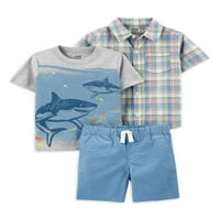 Carterovo dijete modne bebe i toddler Boy-up tkani majica, majica i kratke hlače, trodijelni, veličina