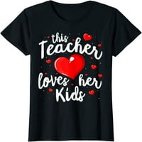 Valentines nastavnik Top za žene Shirt ovo voli svoju djecu grafički T-Shirt posada vrat kratki rukav