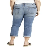 Srebrni Jeans Co. Ženski plus veličina Suki Mid Rise Capri pojaseve veličine 12-24