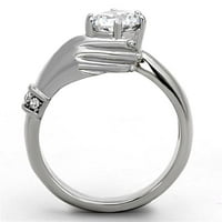 Ženski prstenovi visoko polirani prsten od nehrđajućeg čelika sa AAA CRT CZ u Clear TK1230