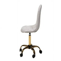 Baxton Studio Kabira savremena Glam i Luxe siva baršunasta tkanina i okretna kancelarijska stolica od