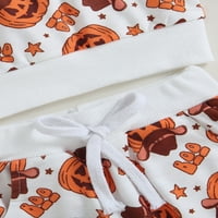 Djeca dječja dječaka Dječak Halloween Outfits Postavi bundeve ispise dukserice i hlače odijelo jesen zimsku