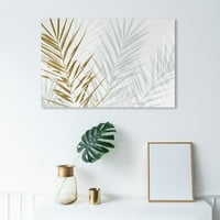 Wynwood Studio 'Eucalyptus Palm Gold' cvjetni i botanički zidni umjetnički platneni Print - zlato, bijelo,